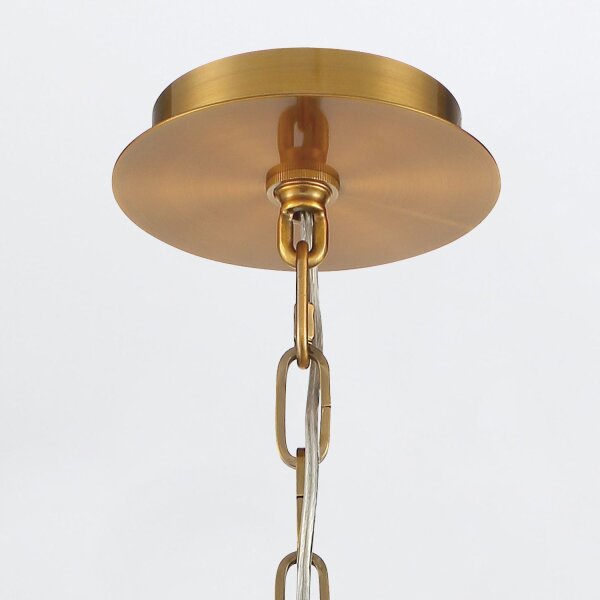 Hängelampe Glas Metall rund Ø 51 cm in Messing antik Bernstein