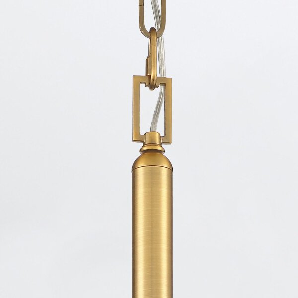 Hängelampe Glas Metall rund Ø 51 cm in Messing antik Bernstein