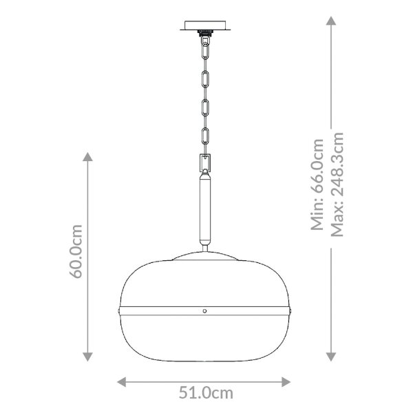 Hängelampe Glas Metall rund Ø 51 cm in Messing antik Bernstein