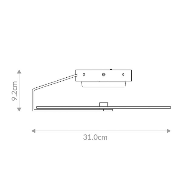 LED Deckenlampe rund Ø 31 cm 3000 K 520 lm Metall Glas