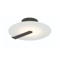 LED Deckenleuchte Schwarz Wei&szlig; &Oslash; 31 cm rund Glas Metall
