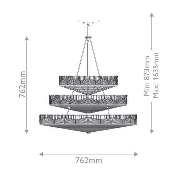 Kronleuchter Schwarz groß Ø 76,2 cm Rattan Metall GARRON