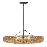 Hängeleuchte rund Ø 76,2 cm groß Rattan...