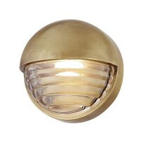 LED Wandleuchte innen rund &Oslash; 14,3 cm klein in Messing Antik