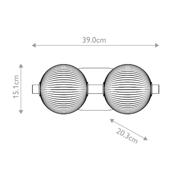 LED Wandlampe IP44 39 cm Metall Rauchglas Kugelschirm Bad