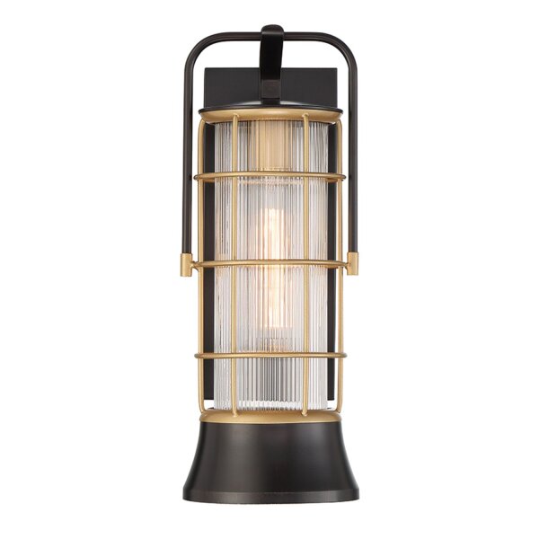 Wandlampe außen Maritim H: 41,1 cm IP44 Schwarz Gold E27