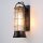 Wandlampe außen Maritim H: 41,1 cm IP44 Schwarz Gold E27