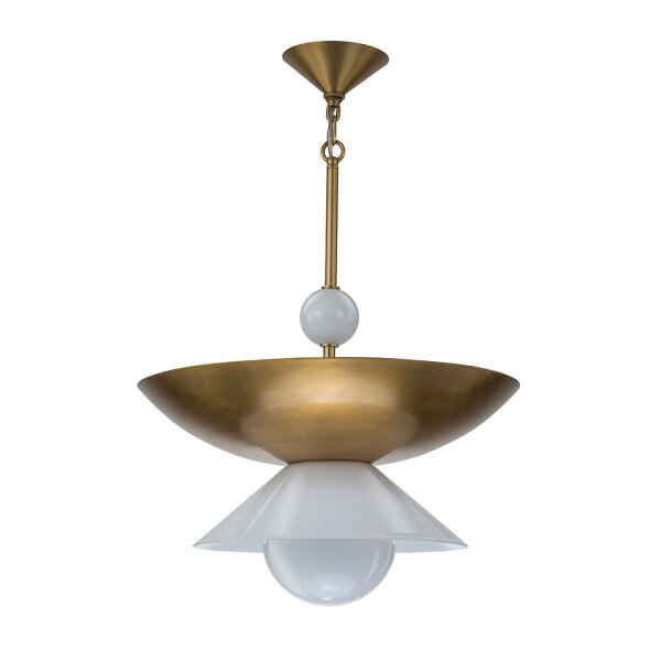 Pendelleuchte Metall Glas rund Ø 50,8 cm 3x E14 Retro