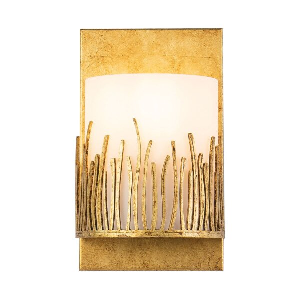 Wandlampe in Gold H: 25,4 cm klein IP44 Metall Glas Bad