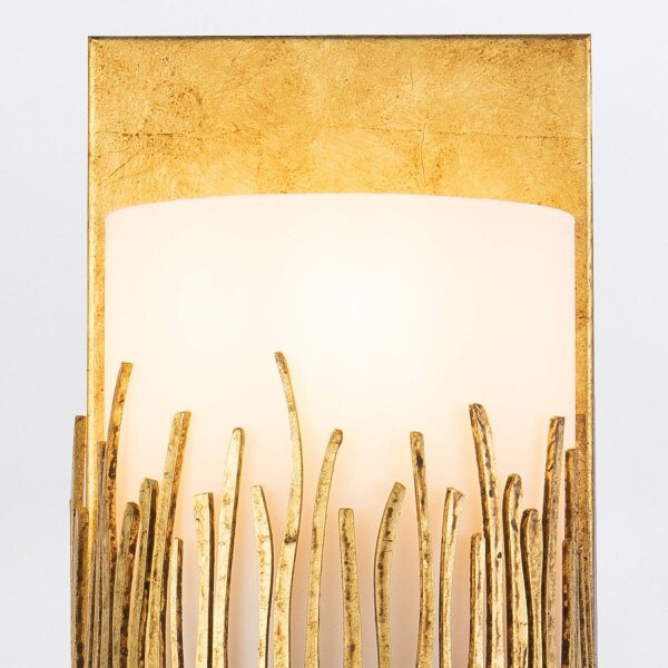 Wandlampe in Gold H: 25,4 cm klein IP44 Metall Glas Bad