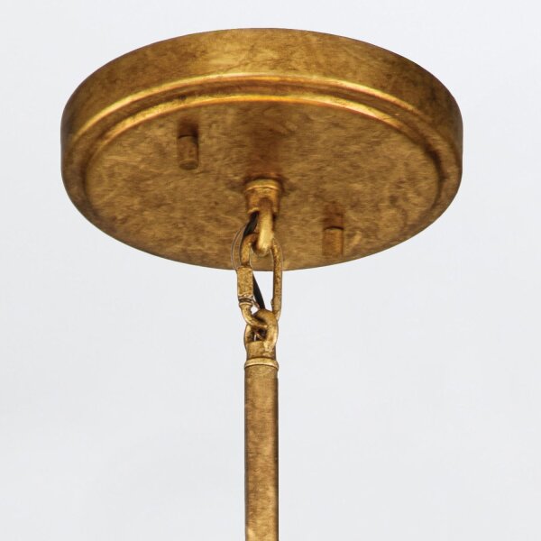 Pendelleuchte rund Ø 38,1 cm Metall Glas 3x E27 in Blattgold
