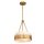 Pendelleuchte rund Ø 38,1 cm Metall Glas 3x E27 in Blattgold