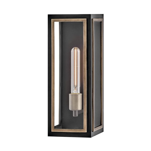 Außenlampe Wand 38,1 cm hoch IP44 E27 Aluminium Glas eckig