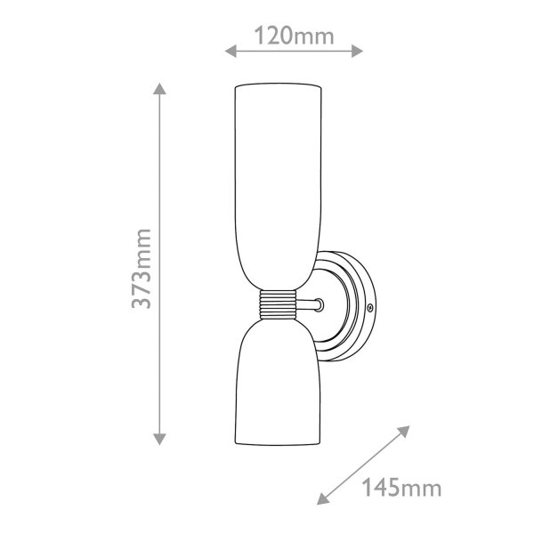 Badezimmerlampe Wand H: 37,3 cm IP44 in Messing Weiß