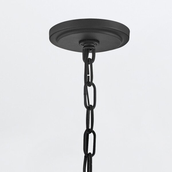 Hängelampe Schwarz Ø 30,5 cm Rattan Metall für E27 Boho
