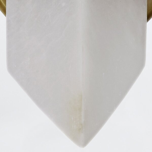 Wandlampe Alabaster Metall 38,1 cm E27 in Messing antik Weiß