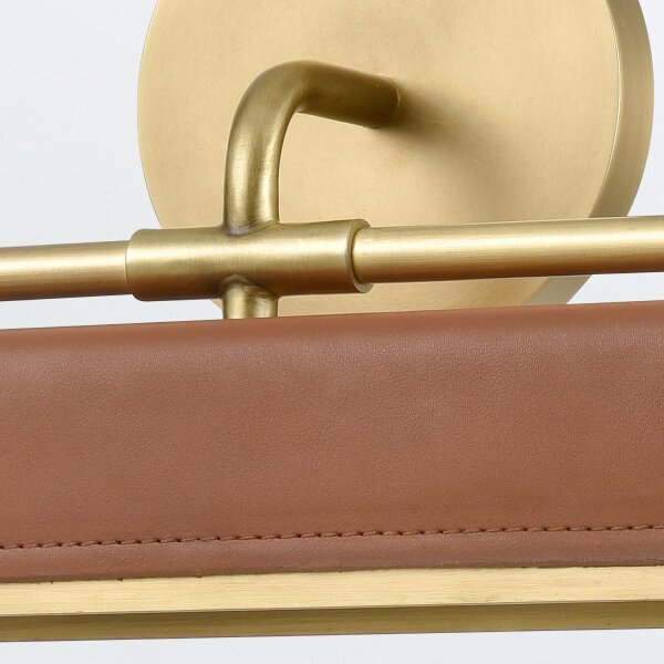LED Bilderlampe B: 50,2 cm schwenkbar Metall veganes Leder