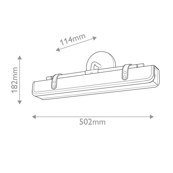 LED Bilderlampe schwenkbar B: 50,2 cm Metall Kunstleder