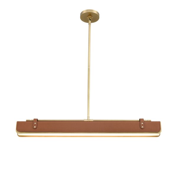 LED Pendelleuchte Balken B: 80 cm Metall Kunstleder 2620K