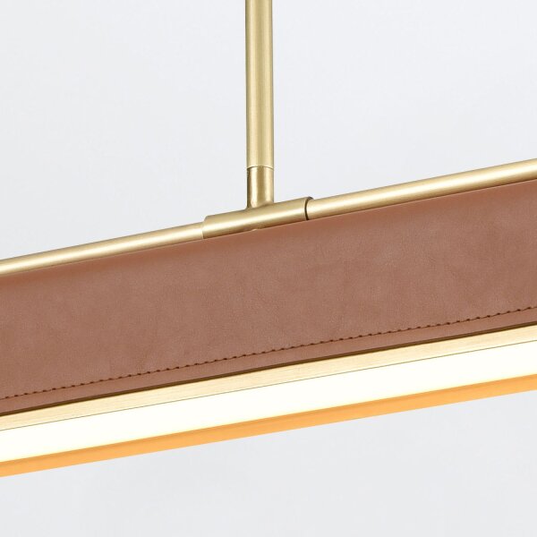 LED Pendelleuchte Balken B: 80 cm Metall Kunstleder 2620K