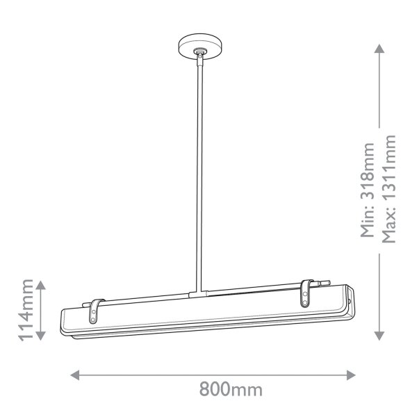 LED Pendelleuchte Balken B: 80 cm Metall Kunstleder 2620K