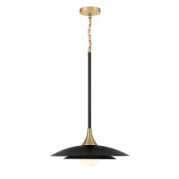 LED H&auml;ngelampe Schwarz Gold &Oslash; 46 cm Retro 3000K Stahl Glas
