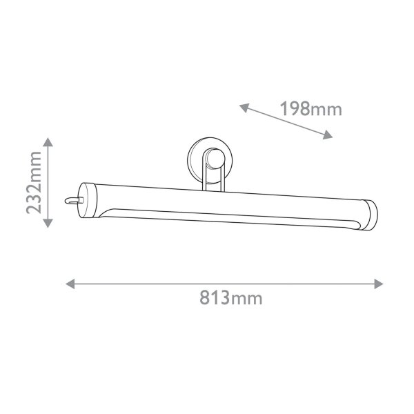 Bilderleuchte groß B: 81,3 cm Metall in Messing Antik 2x E27
