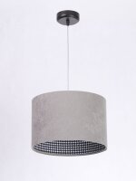 Pendelleuchte CHRISTIAN Grau Stoff Retro Esstisch