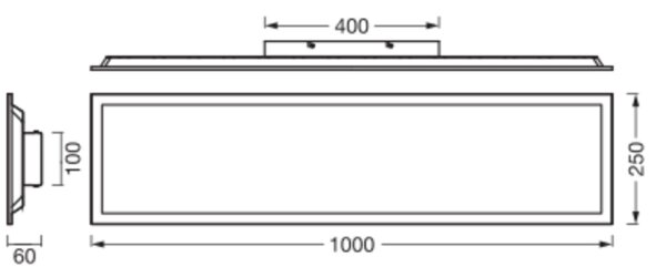 LED Deckenlampe Schwarz Metall 3000K L:100cm OSRAM