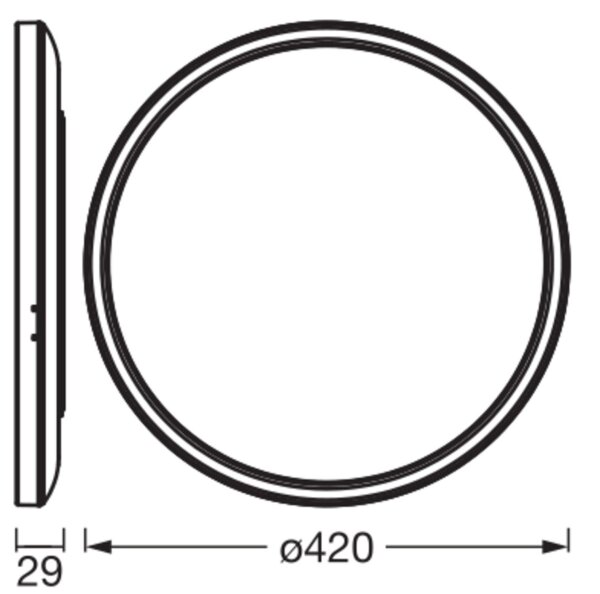LED Deckenlampe Weiß Metall 3000 K rund B:42cm OSRAM