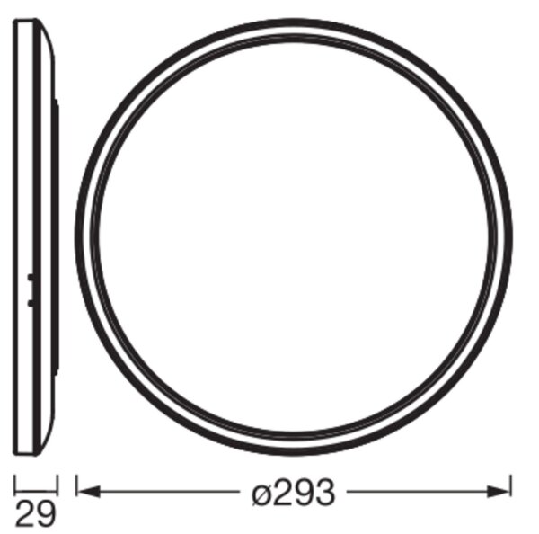 LED Deckenleuchte rund Weiß Metall 4000K B:29,3cm OSRAM