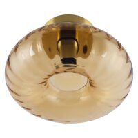 Deckenleuchte Gold Stahl Glas E27 Ø28 cm blendarm...