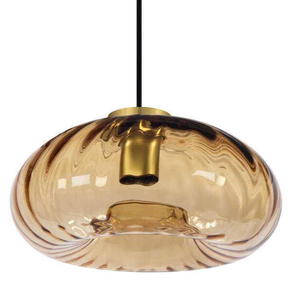 Pendelleuchte Gold Stahl Glas E27 Ø28 cm blendarm OSRAM