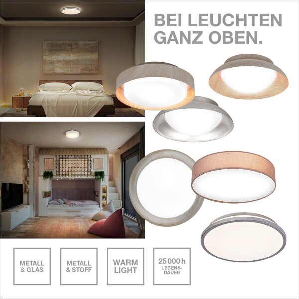 LED Deckenleuchte Weiß Metall 3000K L:50,5cm rund OSRAM