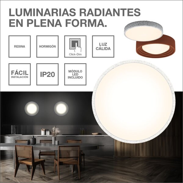 LED Deckenlampe Click-DIM Grau Beton 3000K Ø40cm OSRAM