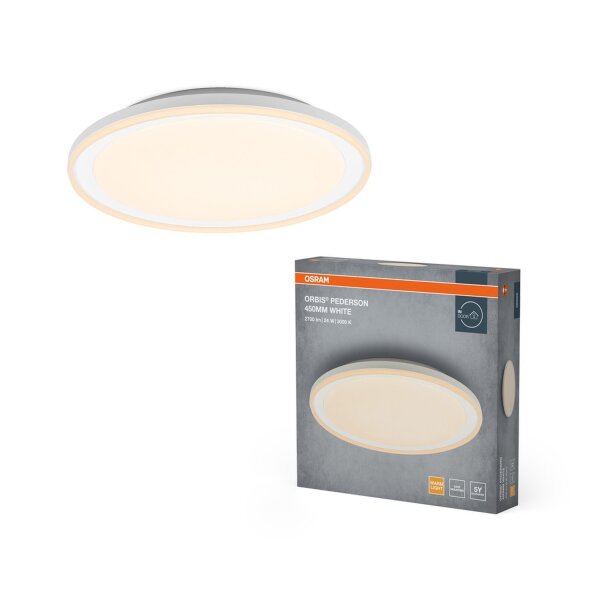 Runde LED Deckenlampe Weiß Metall 3000K L:45cm OSRAM