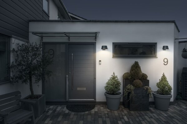LED Solar Wandlampe dimmbar Metall 3000 K IP54 OSRAM