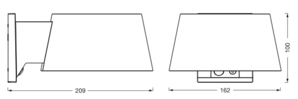 LED Solar Wandlampe dimmbar Metall 3000 K IP54 OSRAM