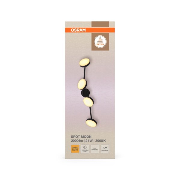 LED Deckenleuchte verstellbar Schwarz 3000 K OSRAM