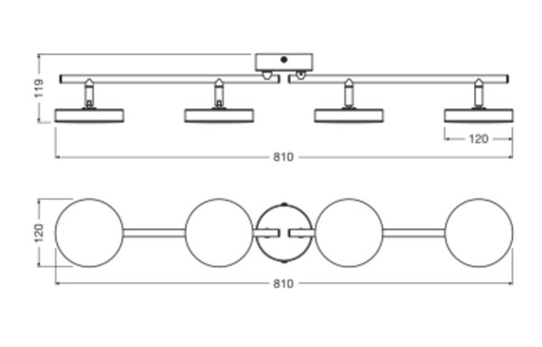 LED Deckenleuchte verstellbar Schwarz 3000 K OSRAM