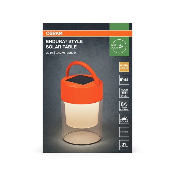 LED Solar Tischlampe dimmbar Orange 3000 K IP44 OSRAM