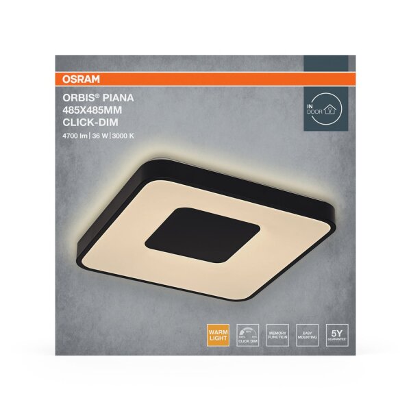 LED Deckenlampe Click-DIM Schwarz 3000K L48,5cm OSRAM