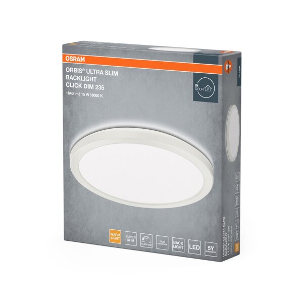 LED Deckenleuchte Click-DIM Weiß 3000K Ø23,5cm OSRAM