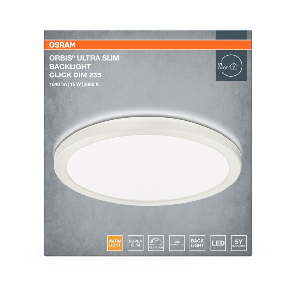 LED Deckenleuchte Click-DIM Weiß 3000K Ø23,5cm OSRAM