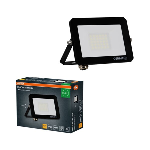 LED Flutlicht schwenkbar Schwarz Alu 3000 K IP65 OSRAM