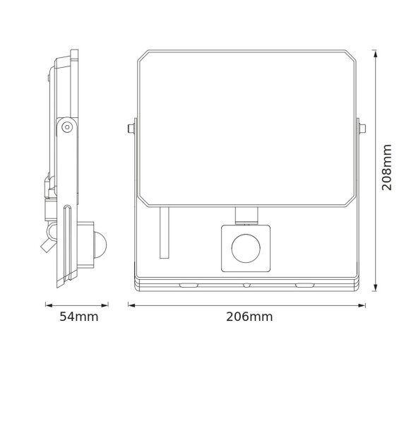 LED Flutlicht Sensor schwenkbar Alu 3000K IP65 OSRAM