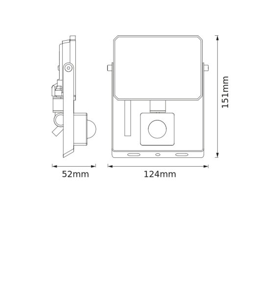 LED Flutlicht Sensor schwenkbar Alu 6500K IP65 OSRAM