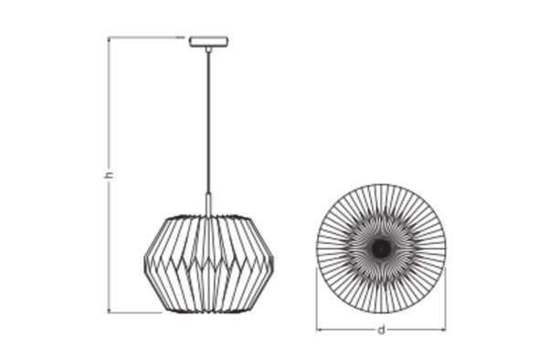 Runde Hängelampe Papier E27 Ø35 cm Weiß Modern OSRAM
