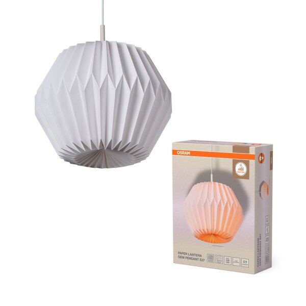 Runde Hängelampe Papier E27 Ø35 cm Weiß Modern OSRAM