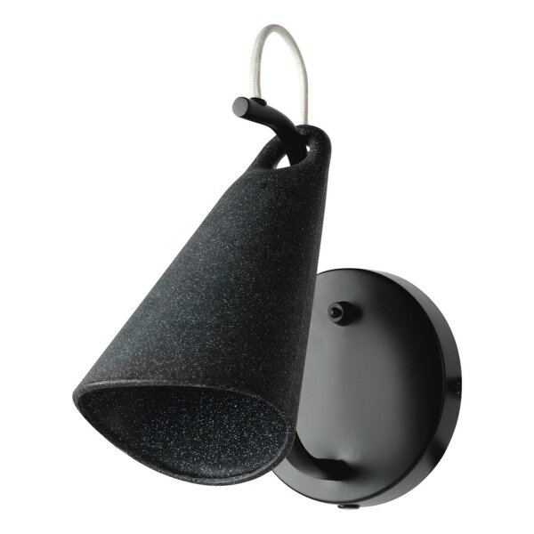 Wandlampe verstellbar Schwarz H:24,5 cm E27 Schalter